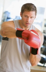 althletic guy boxing